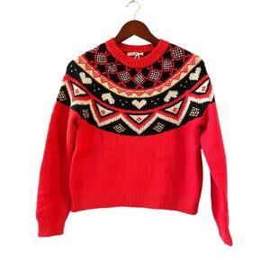 NWT Marine Layer Womens Archive Alpine Sweater Red Fair Isle Retail $158 size XS